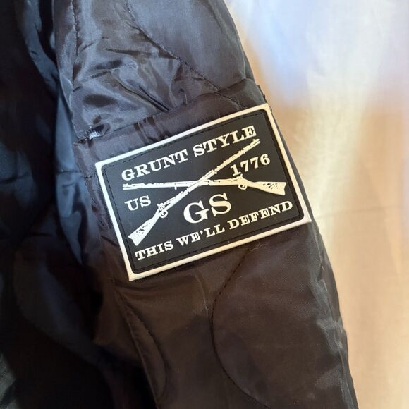 NEW Grunt Style Men's Tac Woobie Pullover Hoodie Black Size Large Arm Patches - Picture 2 of 8